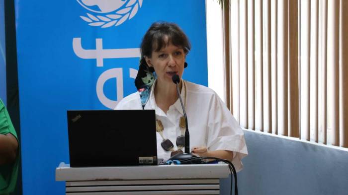 Olga Isaza, directora adjunta de UNICEF para América Latina y el Caribe, estuvo presente en la presentación del informe.