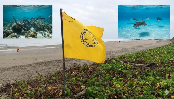 Conoce las playas del interior del país con bandera amarilla por culebras y mantarrayas