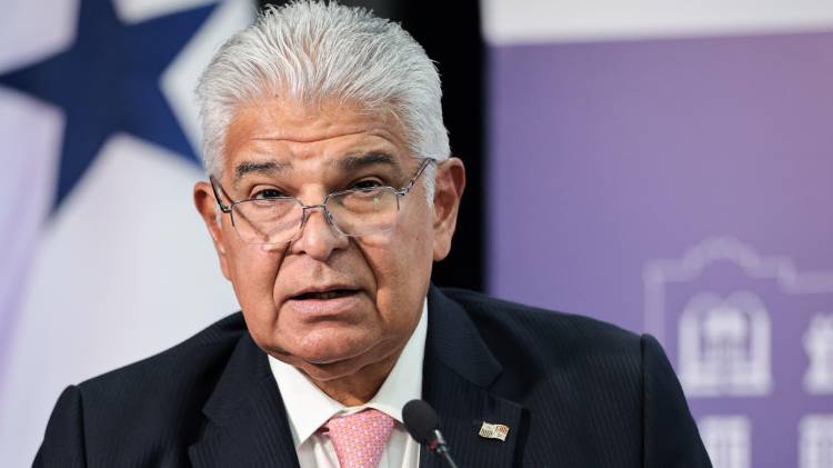El presidente José Raúl Mulino durante su conferencia semanal.