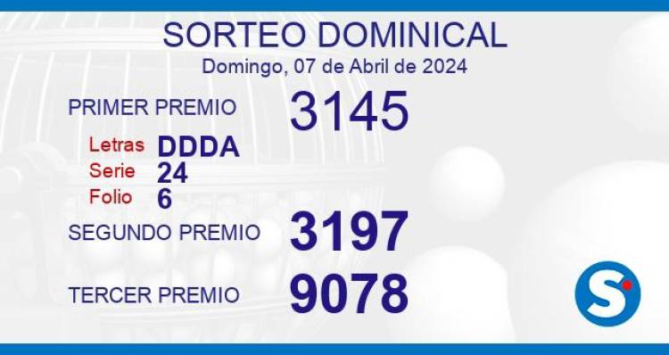 Sorteo Dominical del 7 de abril de 2024