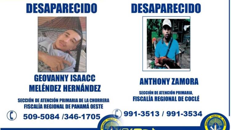 El Ministerio Público mantiene activas dos investigaciones por desaparición en Panamá Oeste y Coclé.