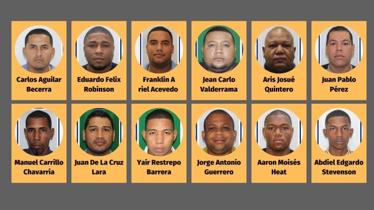 Carlos Roberto Aguilar Becerra, alias ‘Robert’ (primero a la izquierda), líder de la organización ‘Mafia Filipinas’, encabeza la lista con la recompensa más alta.