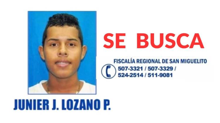 El Ministerio Público solicita información sobre el paradero de Junier Lozano, alias ‘Cholo’, vinculado a un doble homicidio en San Miguelito.