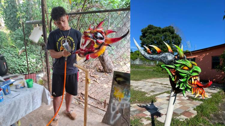 El arte que no muere: joven mantiene viva la máscara del Gran Diablo