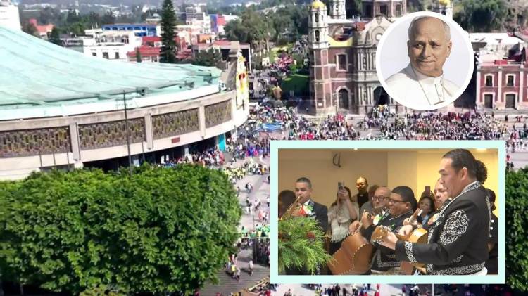 Basílica de Guadalupe en México. Recuadro: En Panamá también llevaron mariachis a iglesia en Calle 50.
