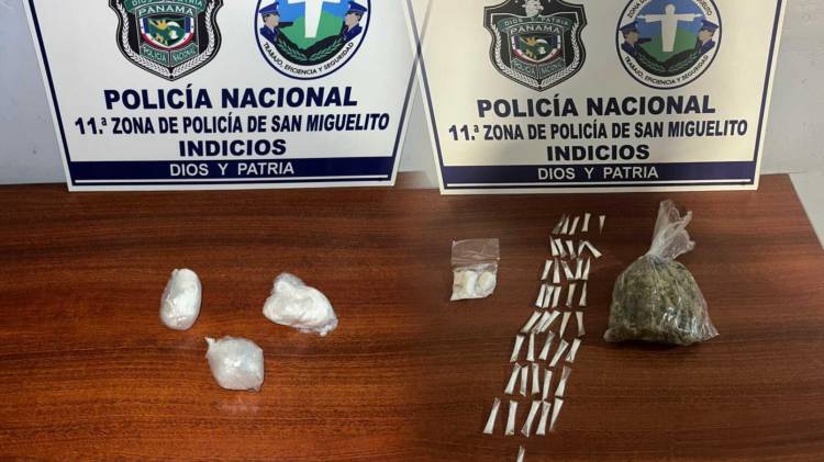 Evidencias de presunta droga decomisadas durante los operativos en San Miguelito.