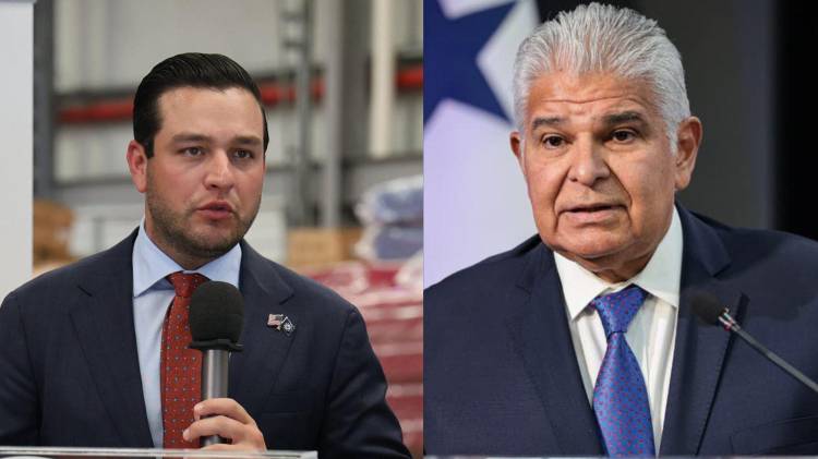 Imagen compuesta del embajador Kevin Cabrera y el presidente Mulino.