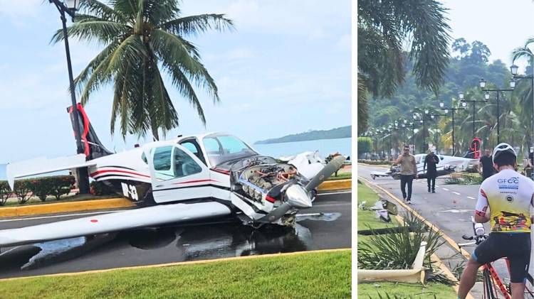 ¡De película! Avioneta cayó en la Calzada de Amador. No hay heridos de gravedad