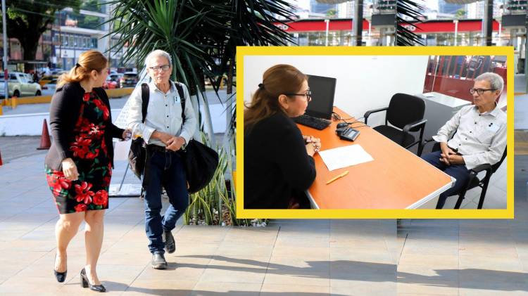 Oficial de Derechos Humanos de la Dirección de Unidades Especializadas junto al profesor Atencio.