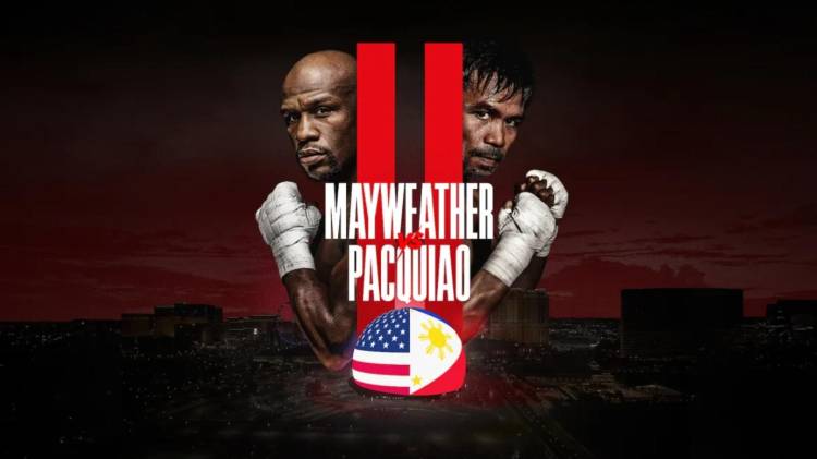 Anuncio promocional de la revancha entre Mayweather y Pacquiao.