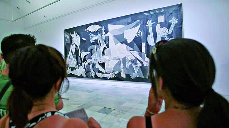 “Guernica” es una obra antibélica emblemática de Picasso. Se exhibe en el Museo Reina Sofía de Madrid.