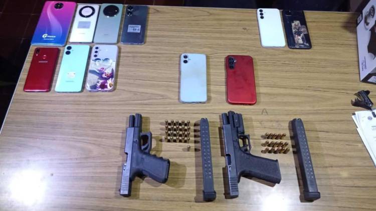 Evidencias decomisadas durante el allanamiento realizado en La Villa de Los Santos.