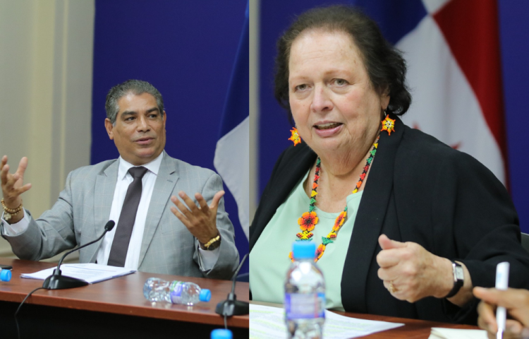 El ministro de Salud Luis Francisco Sucre y la embajadora de Estados Unidos Mari Carmen Aponte.