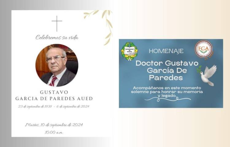 Honras fúnebres de Gustavo García de Paredes serán este 10 de septiembre