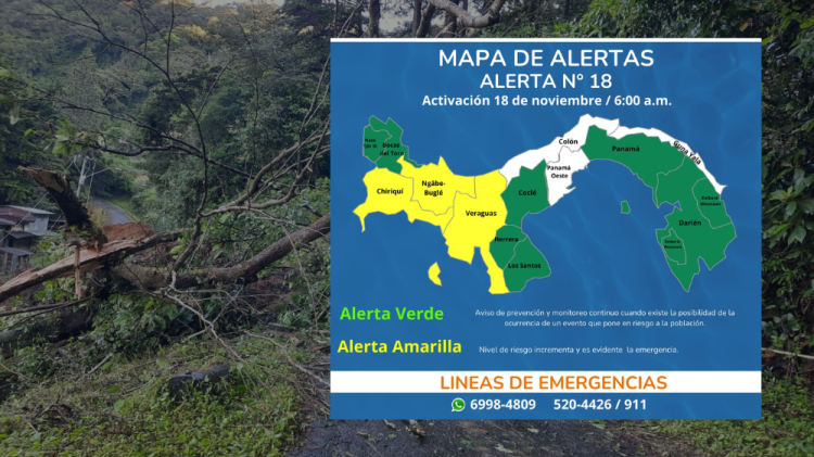 Sinaproc baja alerta roja en Chiriquí, Veraguas y comarca Ngäbe Buglé