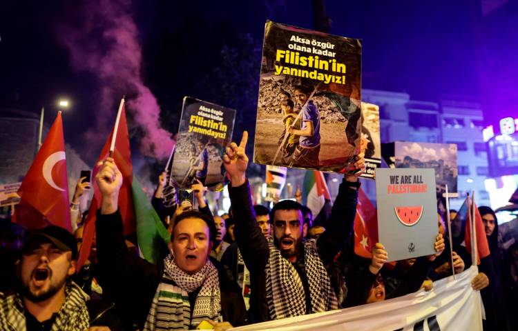 Marcha solidaria con Palestina en Estambul