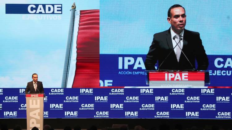 Fotografía de archivo del presidente interino de Perú, José Jerí. EFE/ Paolo Aguilar