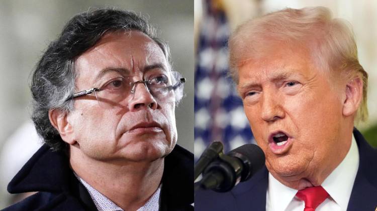 Combo de fotografías de archivo que muestra al presidente de Colombia, Gustavo Petro (i), y a su homólogo de Estados Unidos, Donald Trump. EFE/ Doug Mills / Pool / Carlos Ortega ARCHIVO