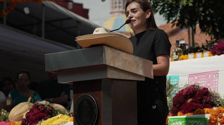 Grecia Quiroz, habló durante el funeral en el municipio de Uruapan en Michoacán.