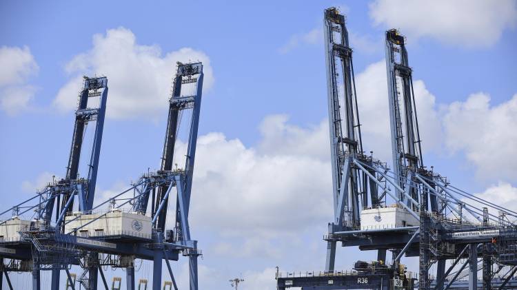 Vista del puerto de Balboa, uno de los principales puntos logísticos del Pacífico panameño.