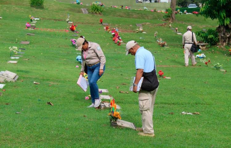 Salud lleva a cabo operativo contra los criaderos de dengue en los cementerios