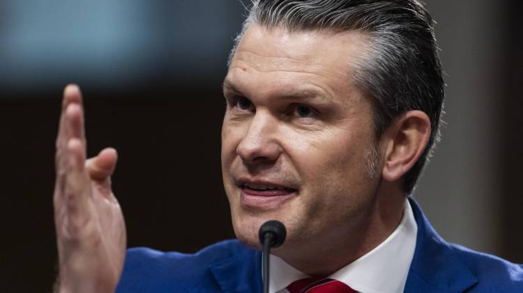 Pete Hegseth, secretario de Defensa de Estados Unidos, durante una comparecencia ante un comité del Senado en Washington DC.