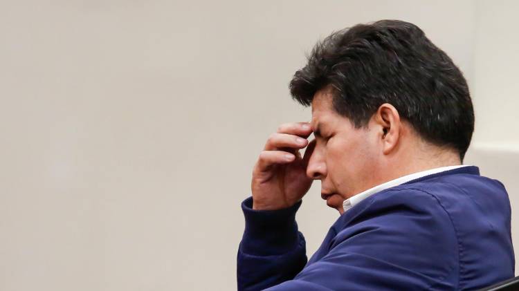 Castillo al momento de escuchar la sentencia.