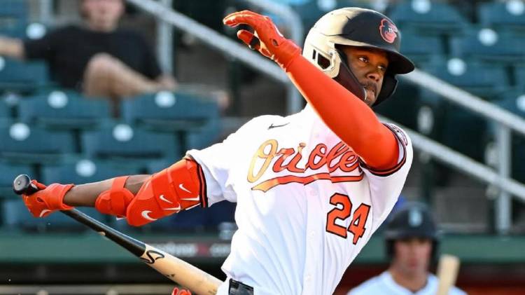 Enrique Bradfield Jr de los Orioles de Baltimore.