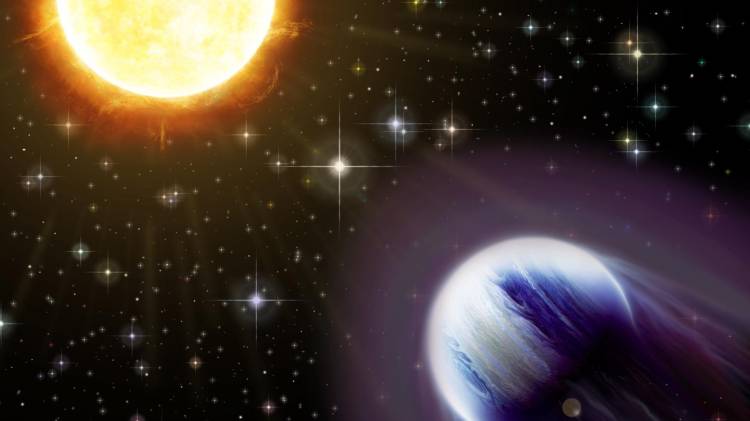 Recreación artística del sistema de WASP-193B. Fotografía facilitada por el Instituto de Astrofísica de Andalucía (University of Liege). EFE