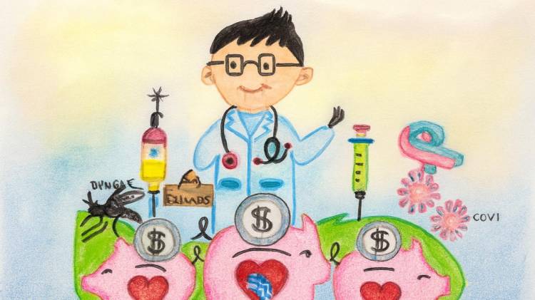 Plasma en el dibujo el hábito del ahorro.