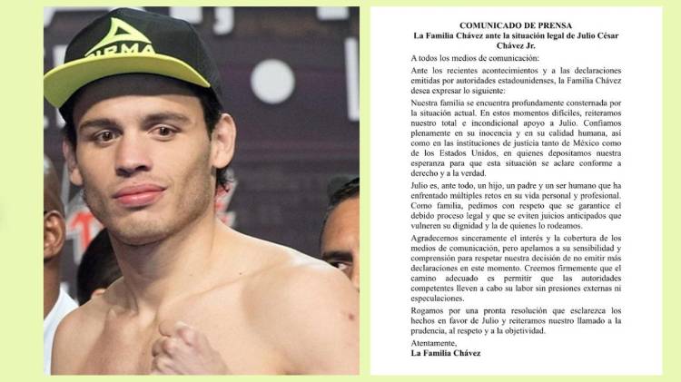 El comunicado fue porteado en la cuenta X de Julio César Chávez, leyenda del boxeo mexicano.