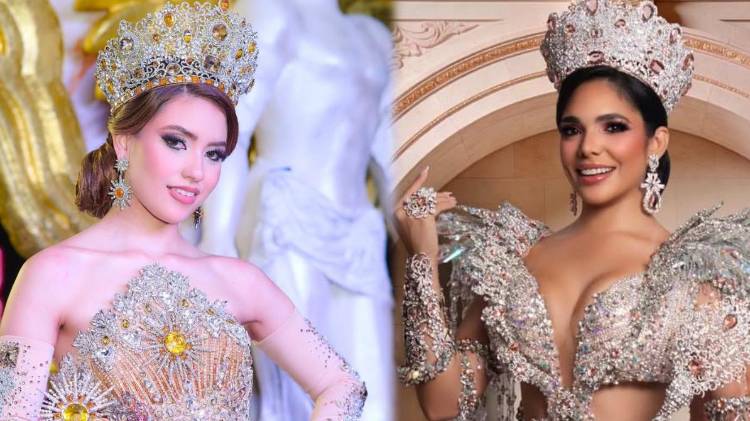 De izquierda a derecha: Ana Isabel Carrizo Castillo, reina de Calle Arriba de Las Tablas, y Astrid Carolina Sánchez Brandão, soberana de Calle Abajo de Las Tablas..