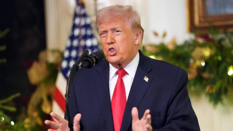 El presidente de Estados Unidos, Donald Trump, habla en una rueda de prensa este miércoles, en Washington (Estados Unidos). EFE/Doug Mills / POOL