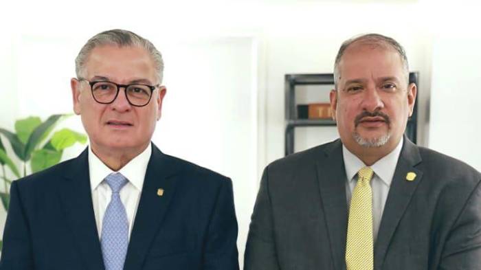 El contralor Anel Flores y el presidente de la Asamblea Nacional, Jorge Herrera.
