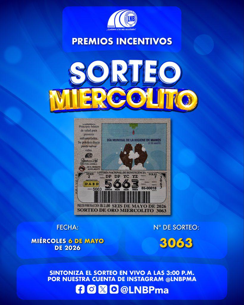 En vivo | Lotería de Panamá: Sorteo miercolito del 6 de mayo de 2026