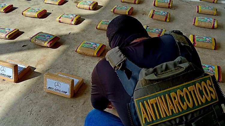 Parte de las sustancias ilícitas decomisadas por unidades del Servicio Nacional de Fronteras