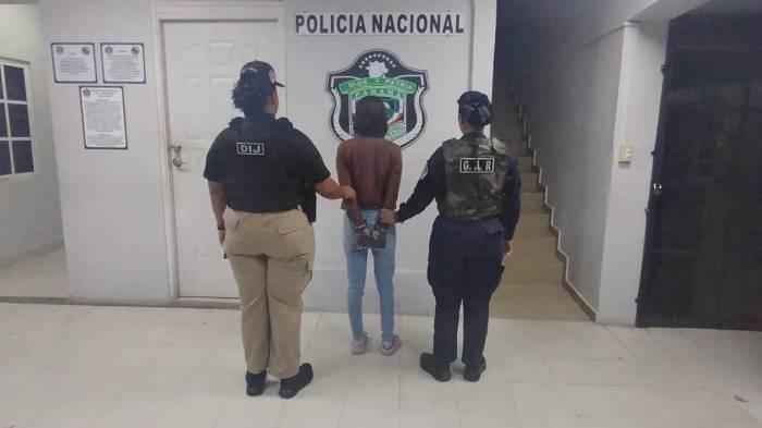 Una mujer figura entre las cuatro personas detenidas.
