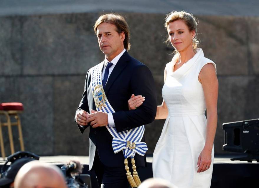 Foto del presidente de Uruguay, Luis Lacalle Pou, y su ahora exesposa Lorena Ponce de León.