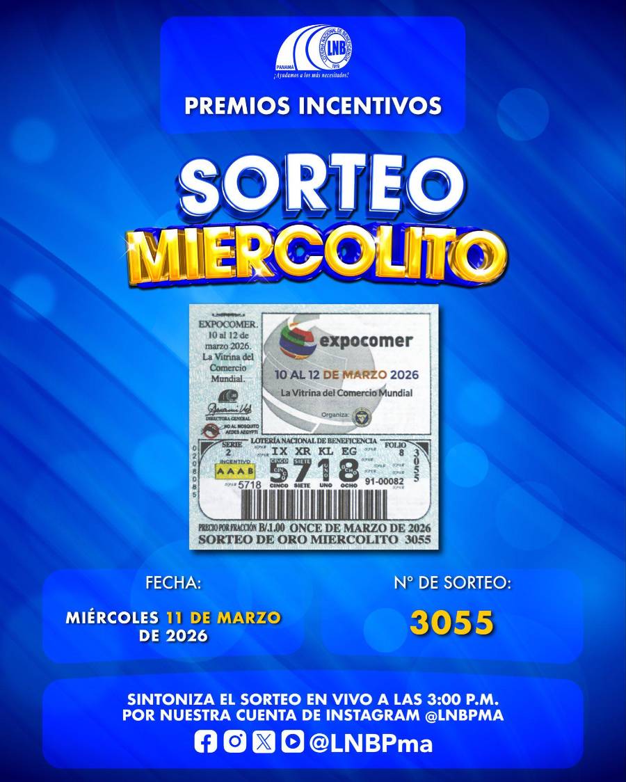 Lotería de Panamá: Resultado del sorteo miercolito del 11 de marzo de 2026