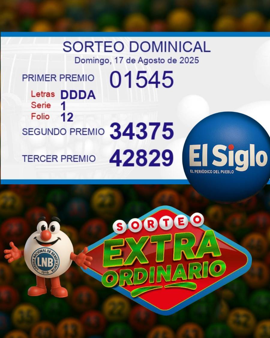 Lotería de Panamá | Resultado del sorteo extraordinario del 17 de agosto de 2025