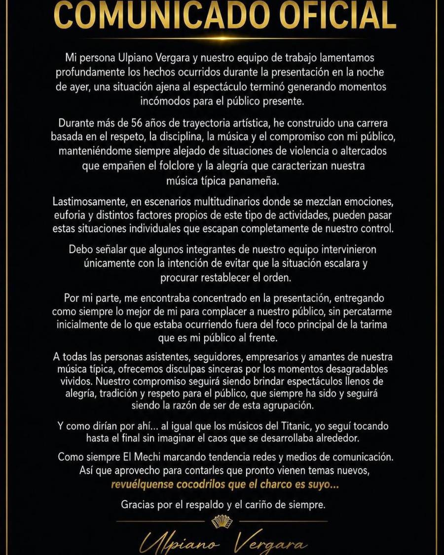 Esto dijo Ulpiano Vergara de la pelea entre músicos [VIDEO]