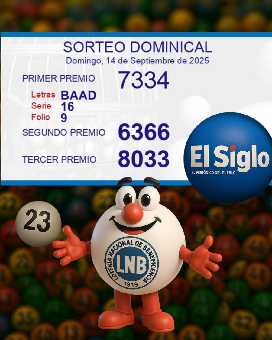 Lotería de Panamá | Resultado del sorteo dominical del 14 de septiembre de 2025
