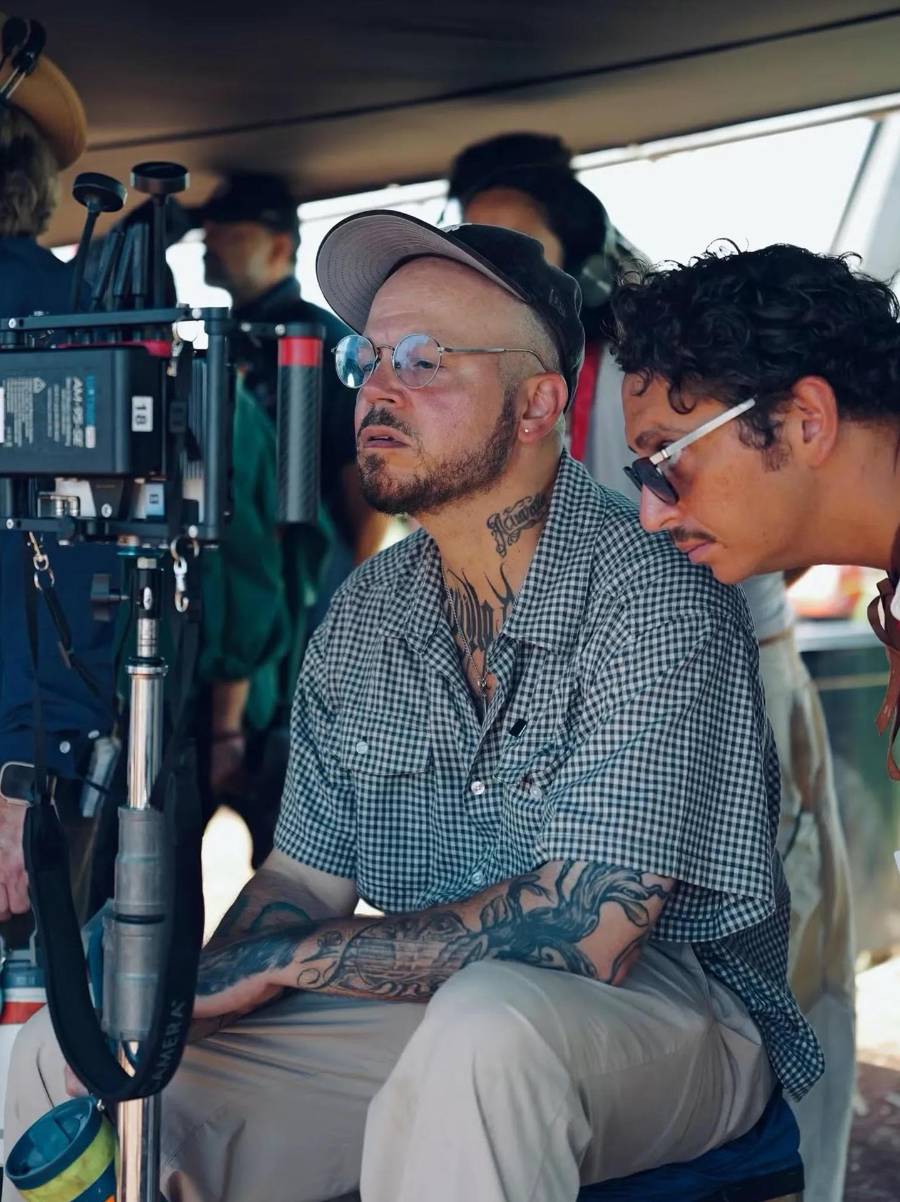 René Pérez (Residente) en el set de filmación de la película 'Porto Rico', que rueda en República Dominicana.