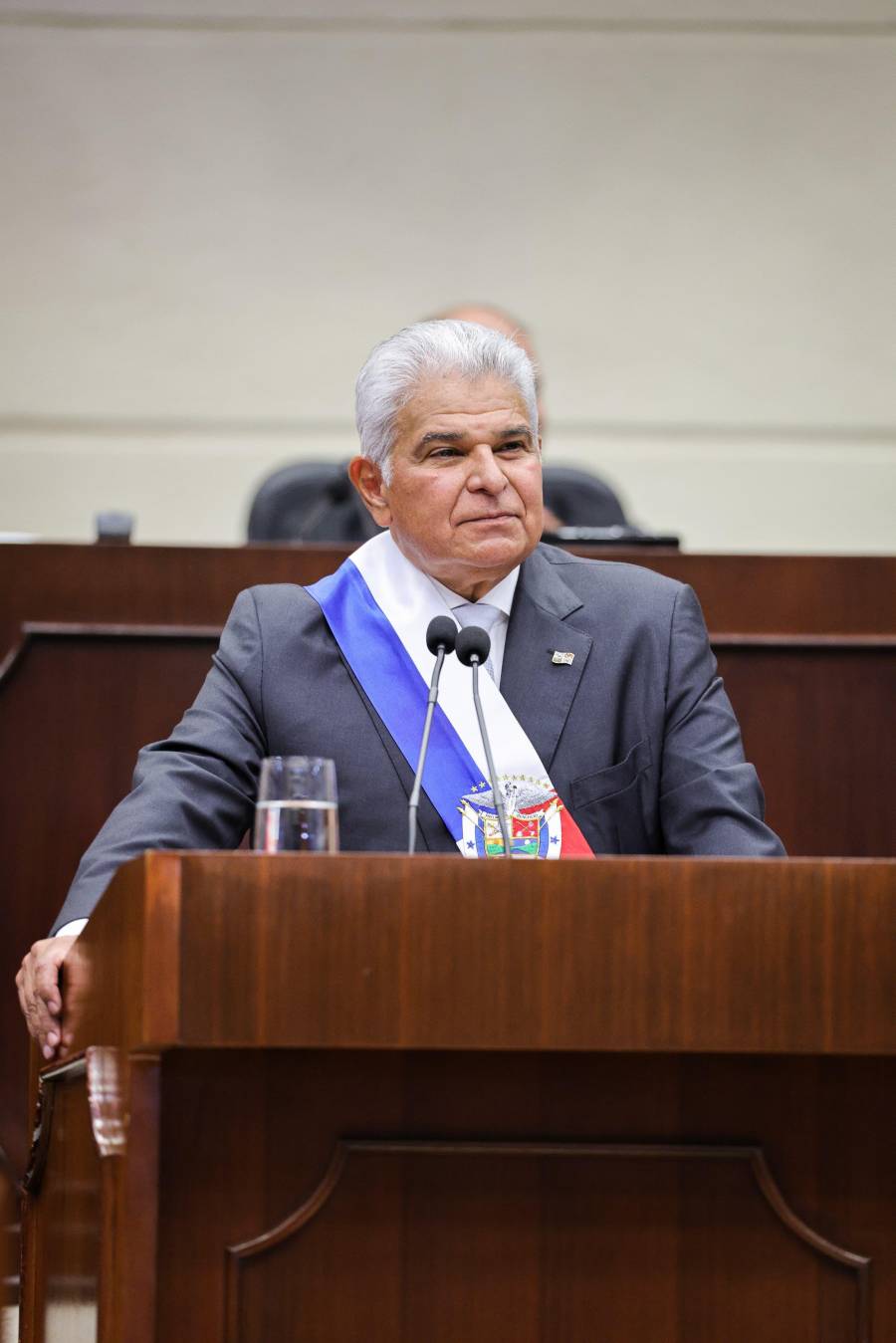 El presidente José Raúl Mulino en su discurso.