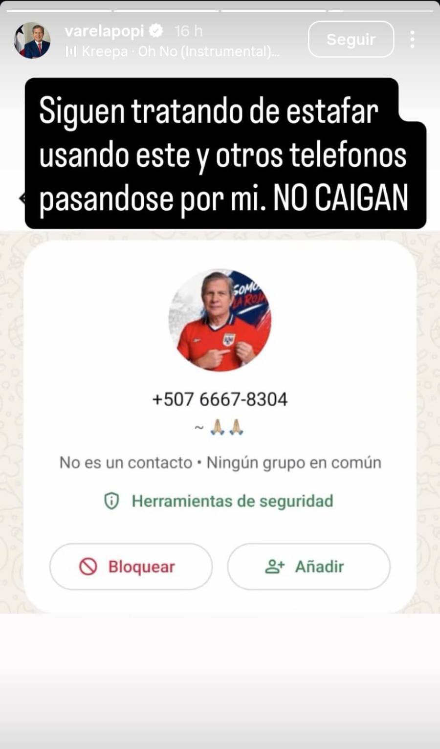 Denuncia que hizo el diputado José Luis ‘Popi’ Varela en sus redes sociales.