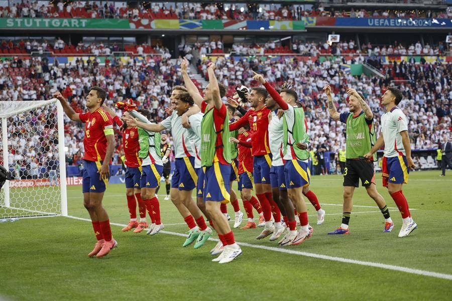 España celebró en Alemania.