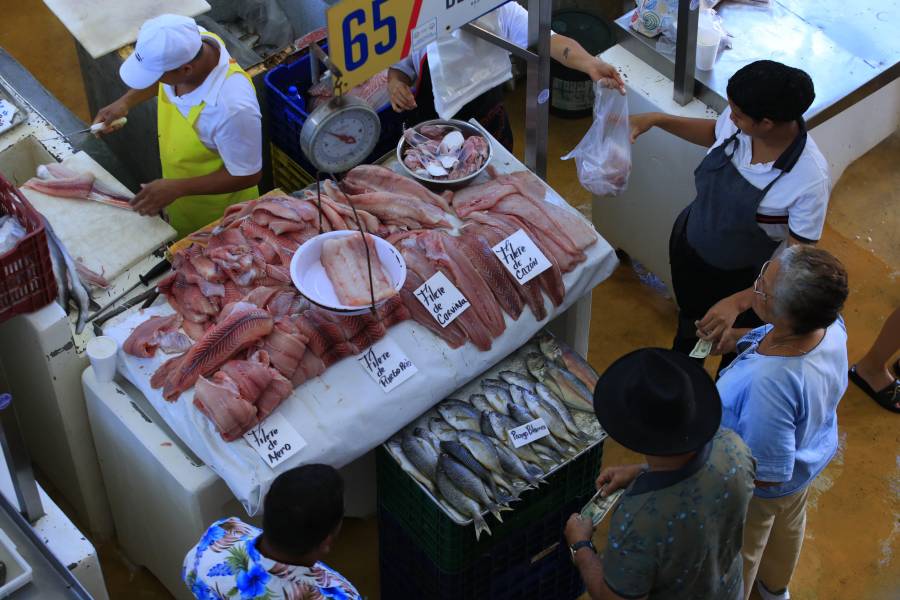 Panameños acuden al Mercado de Mariscos