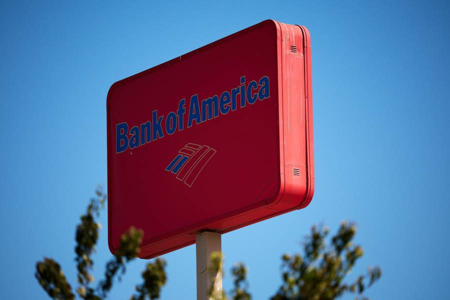 Cartel de Bank of America en Los Ángeles (EE.UU.).
