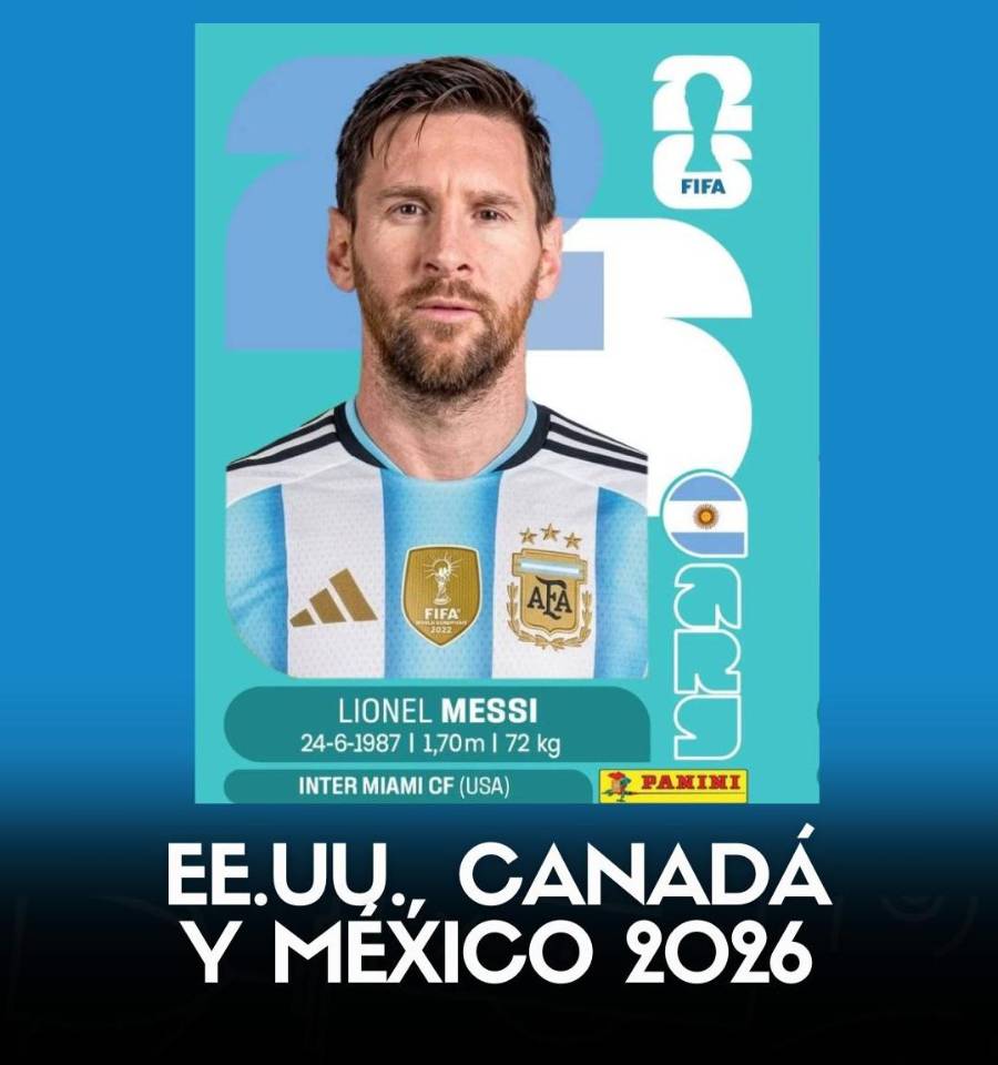 Messi: 6 Mundiales, 6 figuritas del álbum Panini