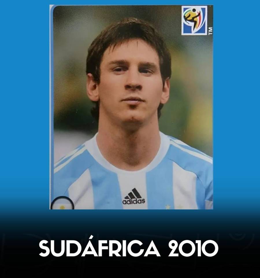 Messi: 6 Mundiales, 6 figuritas del álbum Panini